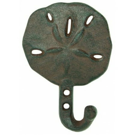 

Sand Dollar Single 4.5 Inch Wall Hook Cast Iron Antiqued Rust Brown