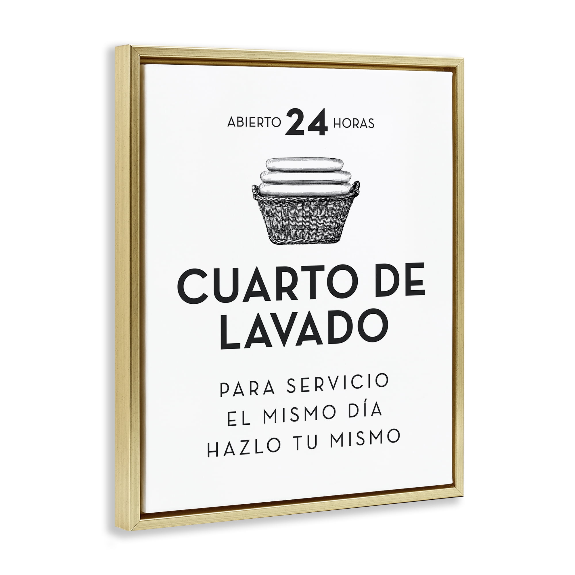 Stupell Industries Publicidad Día de Lavandería Bath & Laundry Painting Gold Floater Framed Art Print Wall Art, 17 x 21