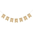 thumbnail image 4 of EXHUMKY Party Banner Decoration Golden Burlap Gar with Elegant Linen Material for Wedding Celebrations, 4 of 7