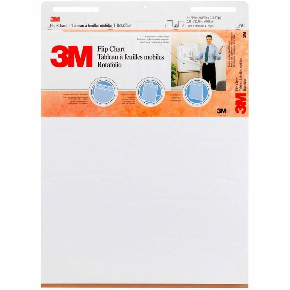 3M Easel Pad Flip Chart, 25 x 30-Inches, 40-Sheets/Pad