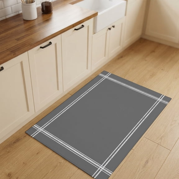 2x3ft Rectangle Rug,Deep Grey Washable Area Rugs Non-Slip Accent Rug Minimalist Art Soft Circle Carpet for Living Room Bedroom Home Office Decor