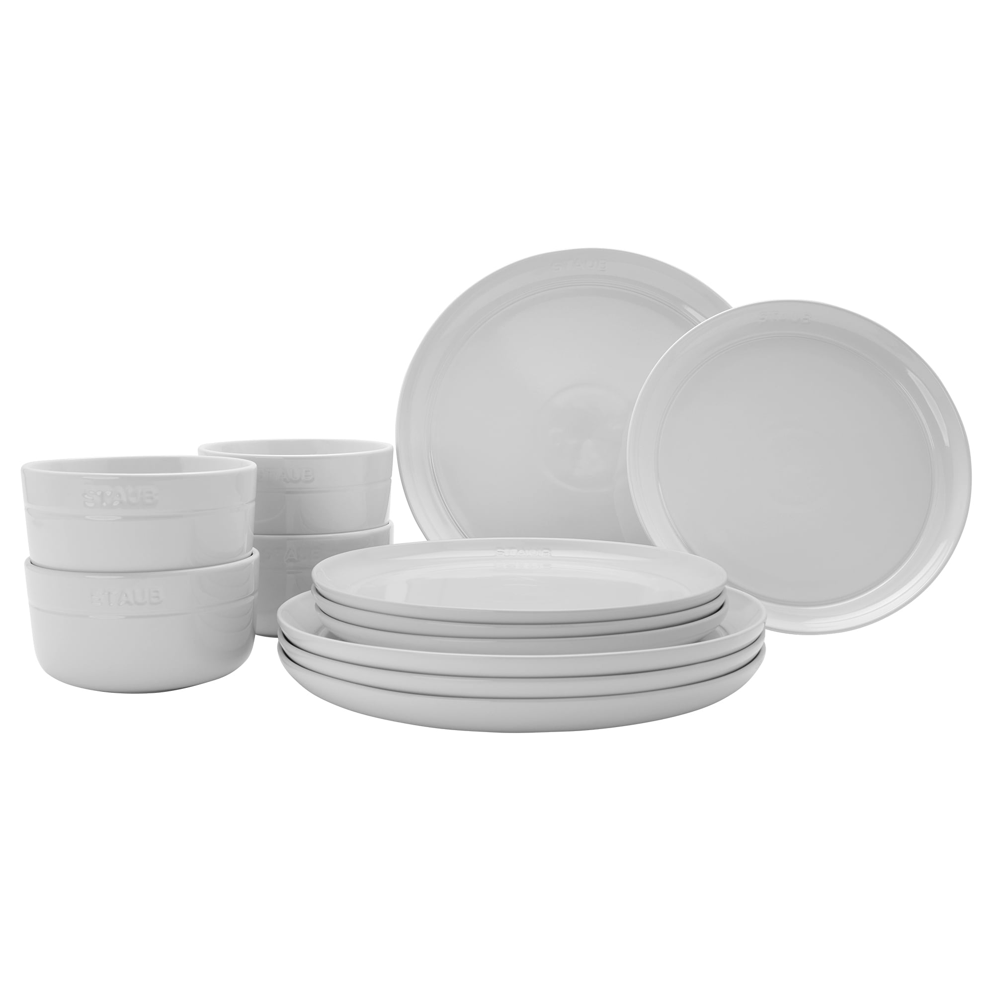 Staub Ceramic Dinnerware 12pc Set White