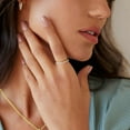 thumbnail image 2 of PAVOI 14K Yellow Gold Plated 925 Sterling Silver Stackable CZ Ring for Women | Thin Band for Stacking | Simulated Diamond Eternity Wedding Band | Size 8, 2 of 6