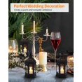 thumbnail image 3 of Mini linterna SHYMERY vintage negra con velas LED parpadeantes, 3 of 8