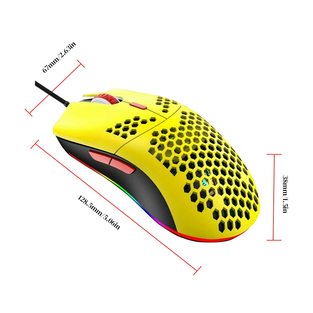 vedhæng Interaktion Thriller Top-Tech Gaming Mouse 12000DPI USB Wired Computer Mouse Lightweight LED  Backlight Desktop Accessory, Yellow - Walmart.com