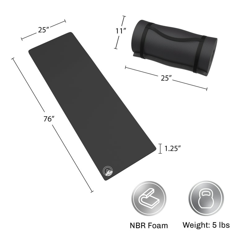 Wakeman Outdoors 0.75-Inch Foam Sleeping Pad, Black photo 2