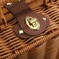thumbnail image 3 of Upgraded Iron Frame Imitation Rattan Gift Suitcase Retro Props PE Rattan Basket Cosmetic Storage Rattan Box - Medium (26*17*10, 500), 3 of 14