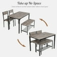thumbnail image 6 of Topbuy 4PCS Dining Table Set Kitchen Table with Bench and Chairs Industrial Gathering Bench Dining Set Gray, 6 of 7