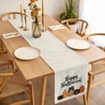 thumbnail image 3 of Happy Halloween Table Runner - 70 Inch Long, Kitchen Dining Table Runner Dresser Scarves, Holiday Pumpkins Black Dots Retro Beige Farmhouse Decor for Coffee Tables Wedding Party Banquet, 3 of 8
