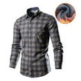thumbnail image 3 of Njoeus Men's Button-Down Plaid Shirts Regular Fitted Long Sleeve Dress Shirts for Men Casual Work T-Shirts with Pocket （Available In Big & Tall Size) 3X 4X 5X Summer Savings Dark Gray, 3 of 8