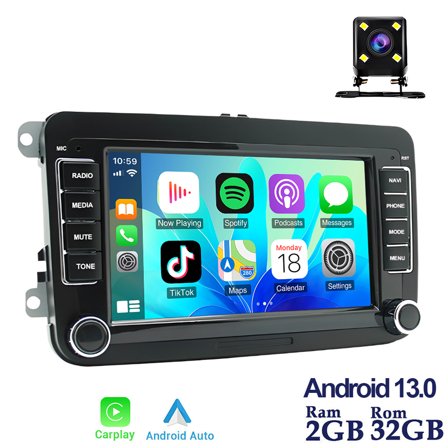 LICHENGTAI 7" Car Radio Stereo Android 13 for Volkswagen Jetta Sagitar Gen6 2012 GPS 2GB 32GB Plug and Play with CarPlay and Android Auto Bluetooth RDS Wi-Fi