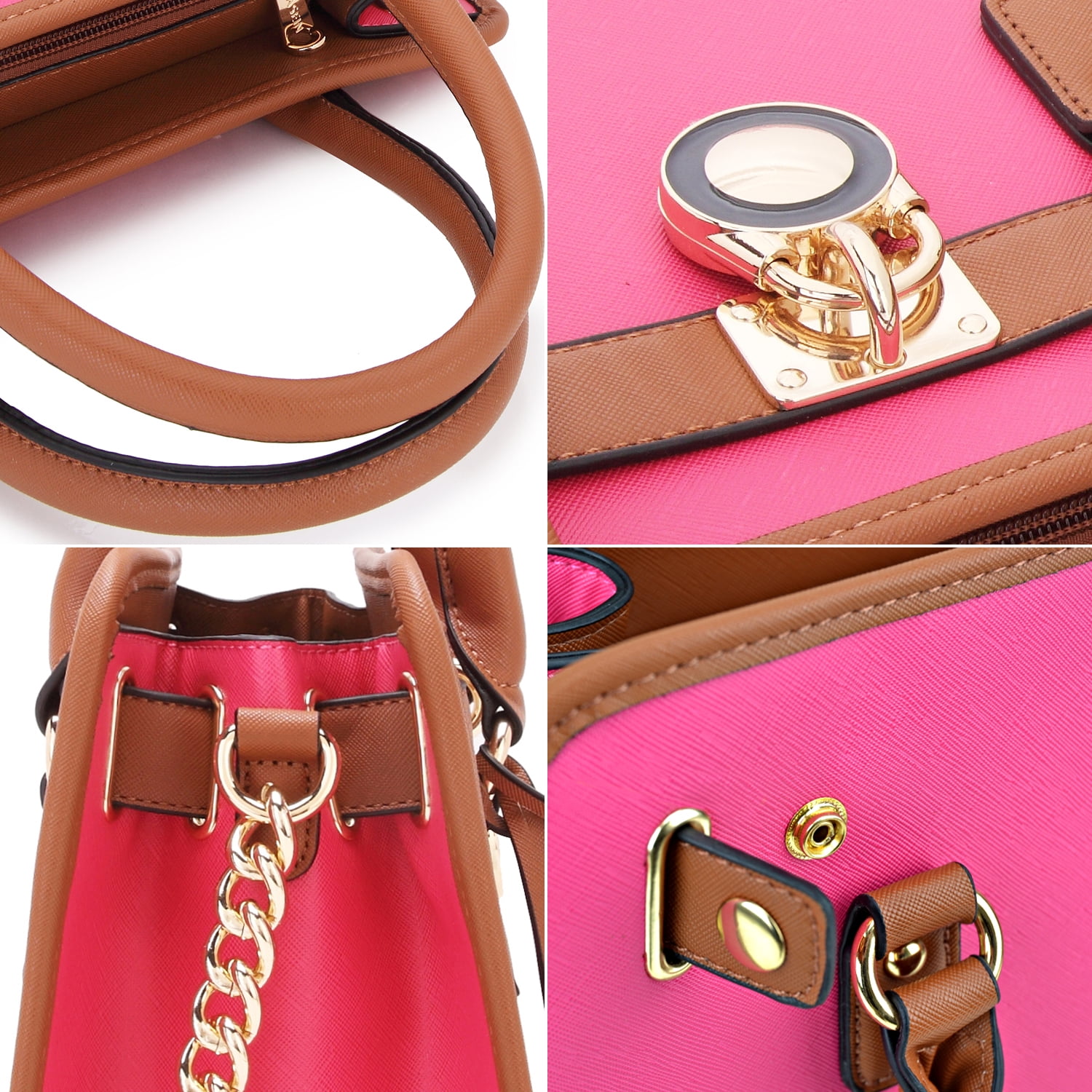 Dasein Women Handbags Top Handle Satchel Purse Shoulder Bag Briefcase Hobo Bag Set 2pcs