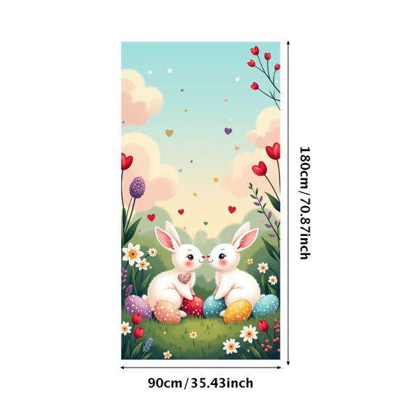LUUFILx Easter Bunny Flower Banner Backdrop Spring Party Decor Egg Decorations Birthday Happy Photography Props Background Banners Baby Shower