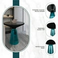thumbnail image 5 of LeisureMod 19" Round End/Side Table with Glass Top and Black Powder-Coated Iron Rim Tempered Glass Pedestal Base No Assembly for Modern Home, Living Room Tully Collection in Blue/Black, 5 of 18