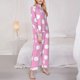 thumbnail image 3 of Fotbe Pink And White Polka Dot Conjunto de Pijama de Manga Larga para Mujer con Estampado, Ropa de Dormir de 2 Piezas, Conjunto de Casa Suave y Cómodo con Bolsillos-XX-Large, 3 of 7