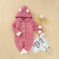 thumbnail image 5 of Fjofpr Baby Boy Clothes Winter Baby Boy Clothes 12-18 Months Baby Boy Clothes Clearance Newborn Baby Girls Boys Winter Warm Knit Outwear Sweater Hooded Romper Jumpsuit（0-24M）, 5 of 9