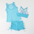 thumbnail image 3 of Guluxicc Women's 3 Piece Tankini Swimsuits with Cover Ups Tank Top Tummy Control Boyshorts Swim Bathing Suits for Summer Beach Vacation, 3 of 8