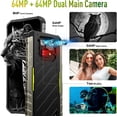 thumbnail image 3 of Ulefone Armor 22 Rugged Phone, IP68/IP69K, 64MP Wide-Angle & 64MP Night Vision Camera, 16GB 128GB MTK Helio G96, 6600mAh, 33W Fast Charging,Green,128GB, 3 of 8