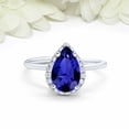 thumbnail image 2 of HeartsAndYou 3ct Natural Sapphire & Diamond Ring Halo Minimalist 100% 14k SOLID White Gold, 2 of 9