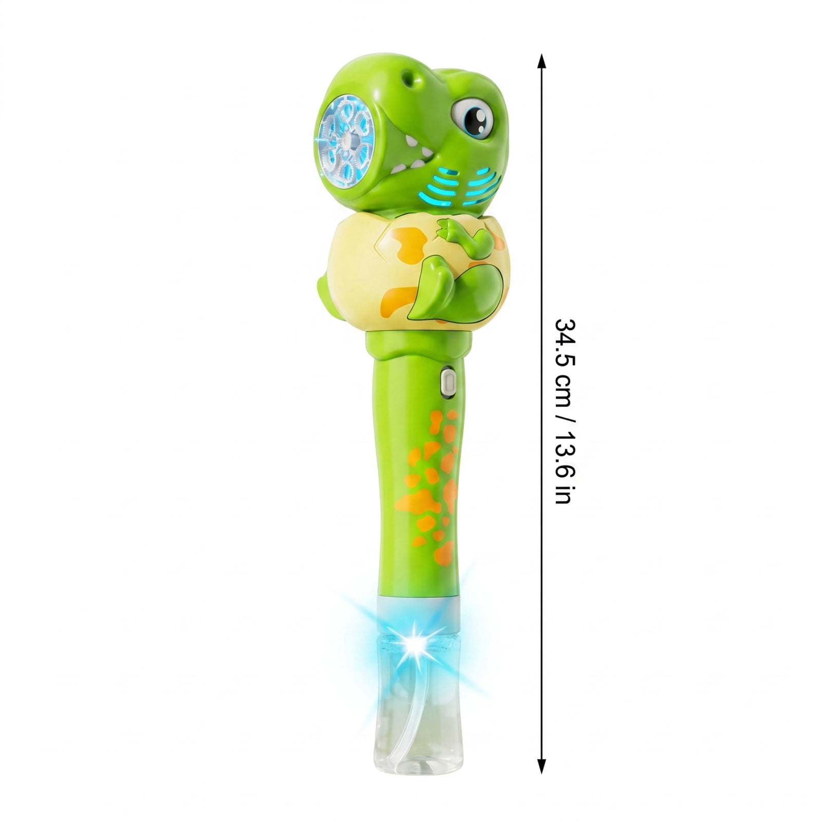 Dinosaur Bubble Blowing Machine, One-Button Automatic Bubble Maker with LED Light and 70ml Bubble Solution, Electric Handheld Bubble Blower for Party Outdoor Activities (Blue)