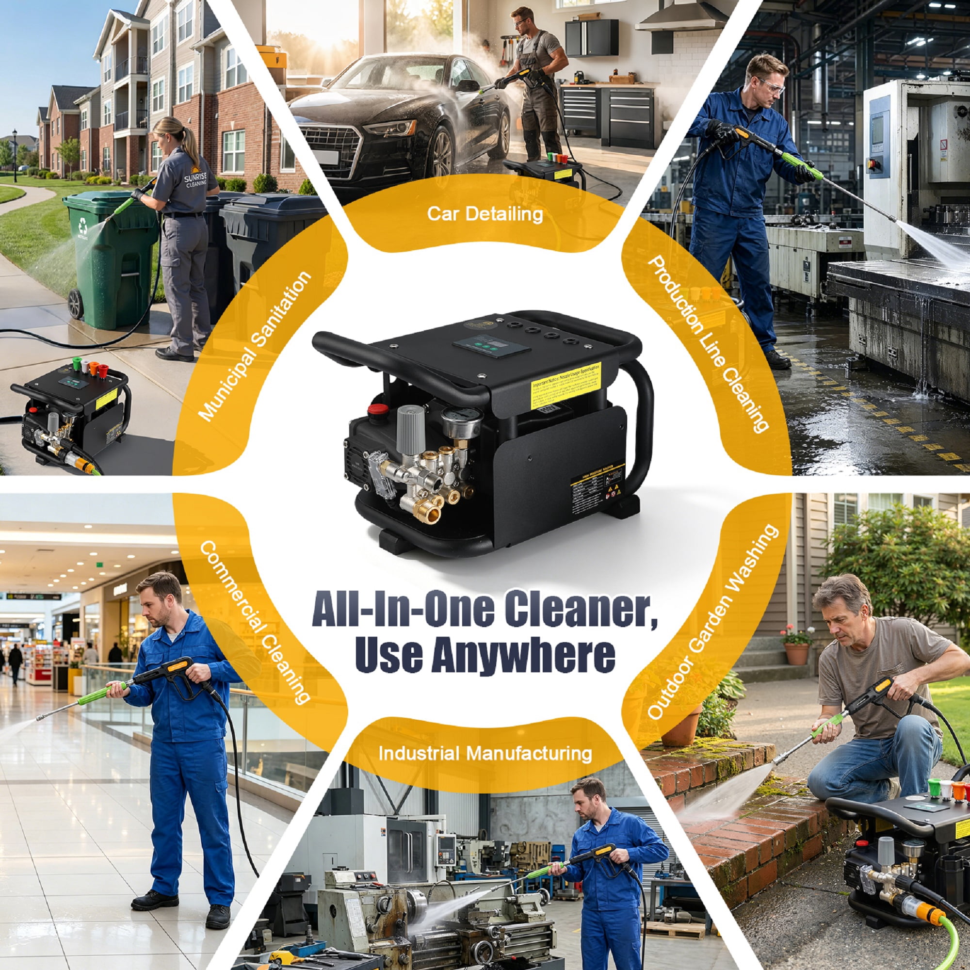 Pressure Washer, 2100PSI 3.17GPM 40ft Hose 7 Nozzles Commercial High Pressure Washer for Cars Fences Driveways Patios