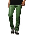 thumbnail image 5 of INSPIRE CHIC Men's Pants PU Leather Button Casual Style Pants 32 Green, 5 of 5