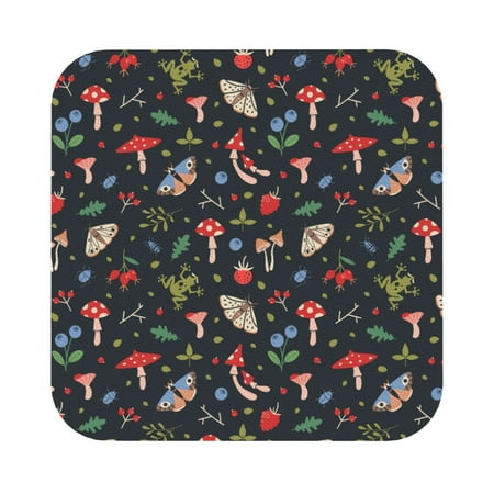 

Matuu Forest Flora and Insects for Cup Coasters Set of 6 Leather Coasters Desk Coasters for Office Measures 4” x 4” Square