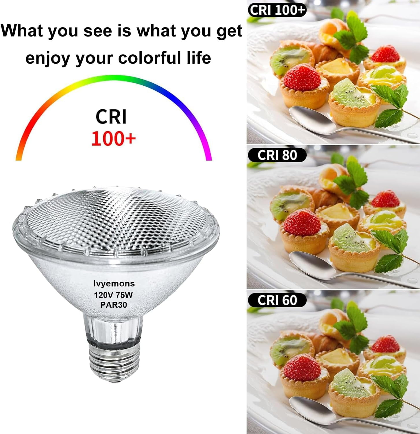 6 Pack Lvyemons PAR30 Short Neck 75W Halogen Flood Light Bulbs E26 Dimmable 2800K Warm White for Recessed/Accent/Tracking Lighting