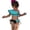 Blue, variant on Toddler Girls One Shoulder Ruffle Bikini Swimsuit Set with Bowknot Bottom 2 Piece Off-Shoulder Bathing Suit for Summer Beach Swimwear