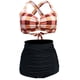 thumbnail image 3 of Conjunto de bikini bandeau para mujer, bañador sexy de cintura alta, traje de baño push up, tankini retro con cuello halter y relleno, 3 of 6
