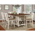 thumbnail image 3 of Furniture of America Cido Cottage Style Upholstered Fabric Counter Counter Height Dining Chairs - Set of 2, White, 3 of 3