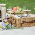 thumbnail image 3 of Multifunctional Wicker Picnic Basket Set for 4 with Blanket and Picnic Table, Insulated Picnic Set with Full Tablewares for Camping Outdoor Couples Valentine Thanks Giving Birthday, Natural, 3 of 8