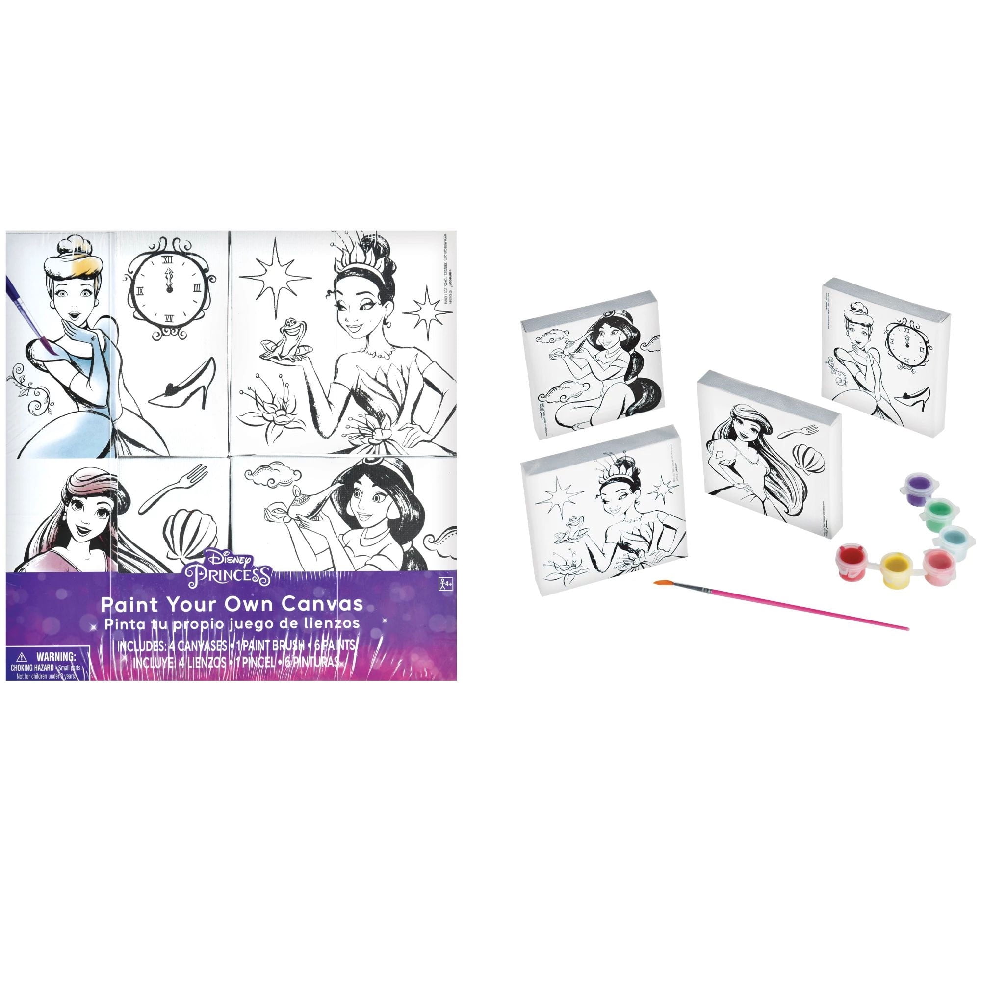 Disney Princess Color Your Own Canvas Kit, 4pc