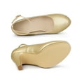 thumbnail image 4 of BLISSFUL STEP Valentine's Women' Shoes Round Toe Stiletto Heel Ankle Strap Pumps Gold 9.5, 4 of 7