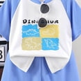 thumbnail image 4 of Akiihool Short Sets Toddler Boy 2 Piece Outfits Vacation Toddler Baby Boy Clothes Short Sleeve Top Shorts Cute Summer Outfit Set (Blue,5-6 Years), 4 of 4