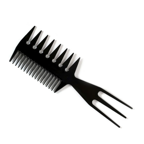 Jayli Three-sided Hair Comb Amber Color Insert Hair Pick Comb Wide Tooth Oil Slick Hair Styling Tool