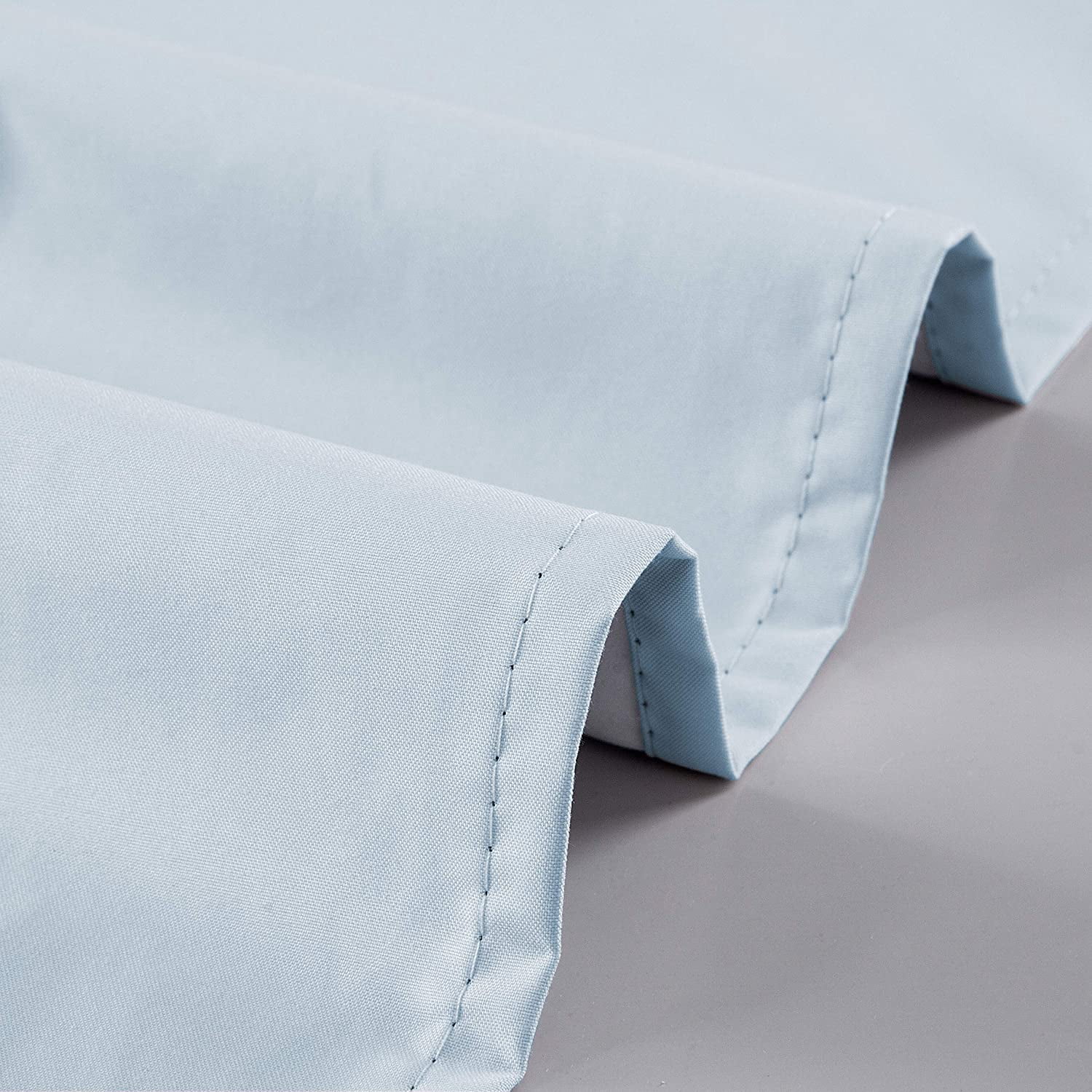 Rooney Luxury Light Blue Grommet Blackout Curtains, 52” x 45” (2 Panels)