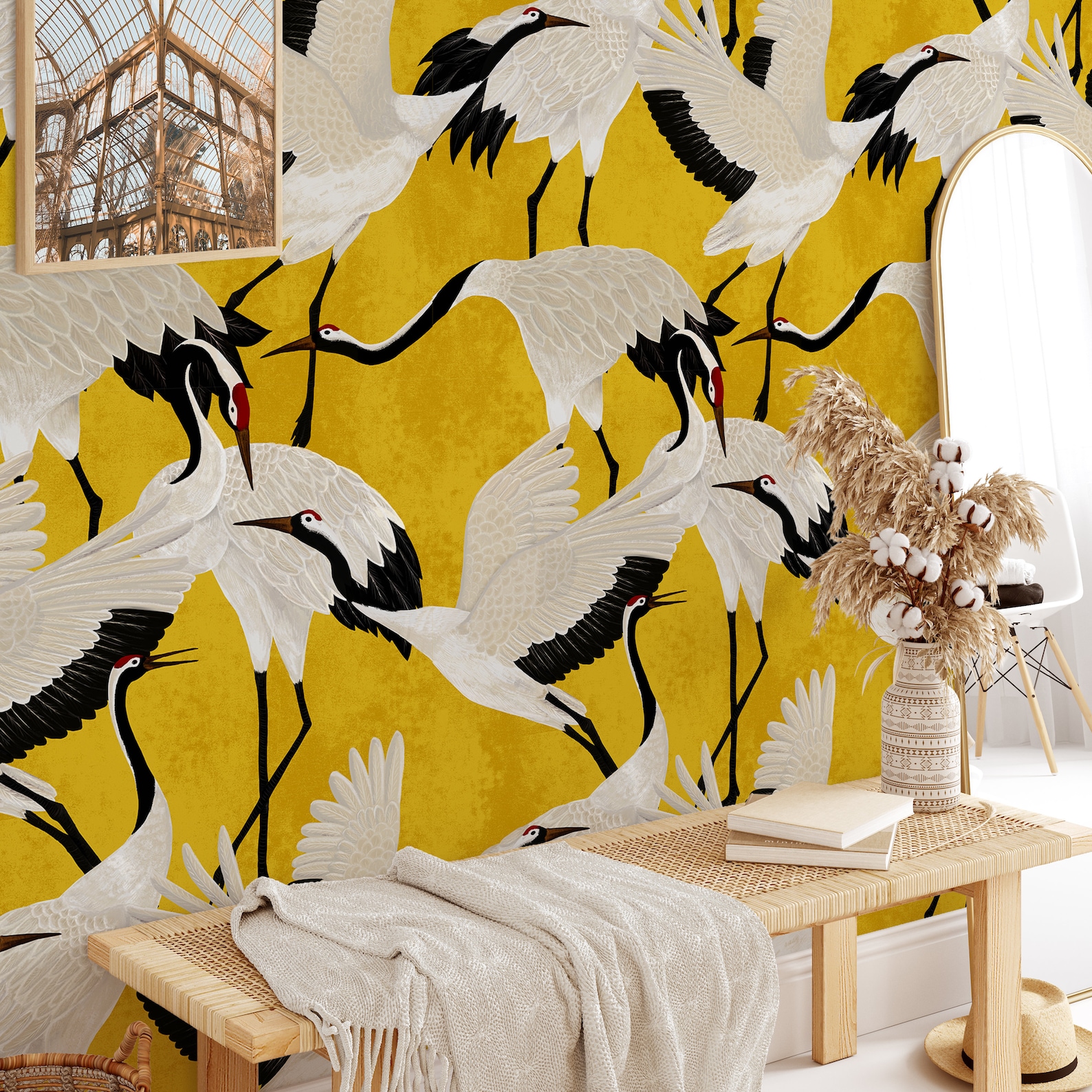Gold Herons Wallpaper