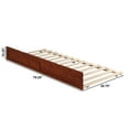 thumbnail image 6 of AFI Twin XL Roll Out Wood Trundle Bed Frame with Wooden Slat Supports, Walnut, 6 of 7