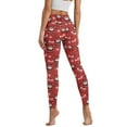 thumbnail image 2 of Renewold Santa Claus Ho Ho Red Leggings with Pockets for Women Ladies Athletic Pants Compression Leggings High Waisted Butt Lifting Printed Leggings Womens Preppy Leggings, XS, 2 of 8