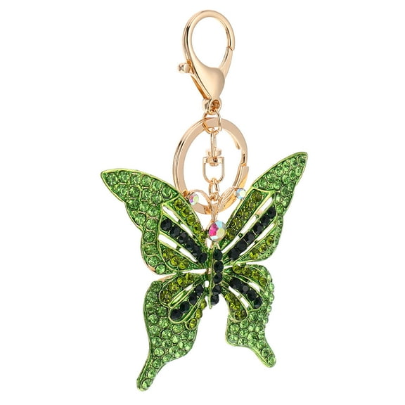 OUNONA Green Alloy Key Chain Pendant with Exquisite Workmanship for Decoration Butterfly Shape Fashionable and Lovely