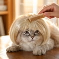 thumbnail image 2 of Kitty Wig Bangs Bob Hairstyle Pet Outfit Wig Cute Hairpiece For Felines Small Dogs Party Holiday Dress Up, 2 of 4
