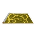 thumbnail image 2 of Ahgly Company Machine Washable Indoor Round Abstract Yellow Contemporary Area Rugs, 5' Round, 2 of 4