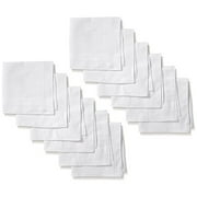 Men's White Cotton Handkerchiefs 12-Pack by Umo Lorenzo