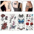 thumbnail image 2 of 2 Sheets Women Sexy Flower Temporary Tattoo Sticker Body Decor Decal Waterproof, 2 of 5