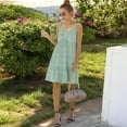 thumbnail image 6 of Women's Sleeveless Button Front Midi Dress with Adjustable Straps - Large, Green, 6 of 6