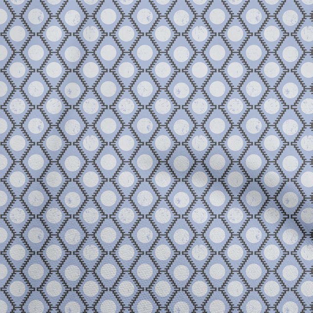 oneOone Rayon Grayish Purple Fabric Asian Block Print Geometric Sewing Material Print Fabric By The Yard 56 Inch Wide