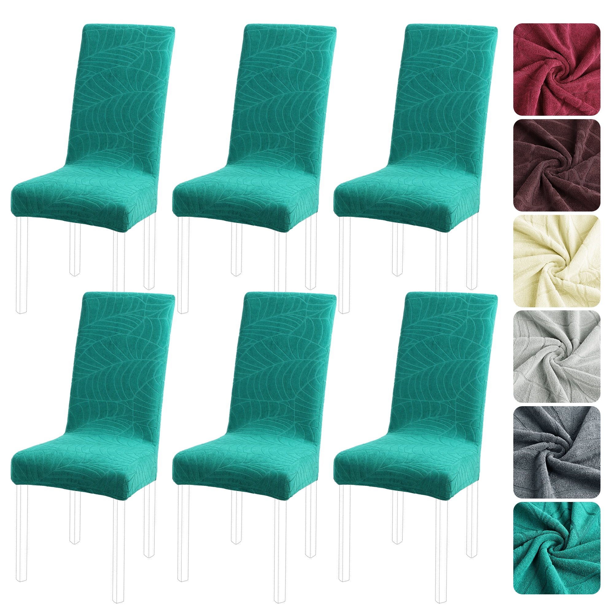 PiccoCasa 6 Pack Jacquard Stretch Chair Covers for Dining Room