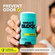 SweatBlock Antiperspirant Deodorant System - MAXIMUM CLINICAL STRENGTH for Men & Women - Hyperhidrosis Aid Up for to 7-Day Sweat Control - Roll-On 1.2 fl oz + 48-Hour Odor Protection Stick 2.7oz