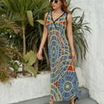 thumbnail image 6 of Distressed Dragoncon Marriott Carpet Pattern with Extrusion Dress Summer Street Style Bohemia Long Dresses Female Sleeveless Printed Maxi Dress, 6 of 9